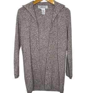 Vintage Carlisle Wool/Cashmere Open Front Cardigan‎ Small Tan/Brown